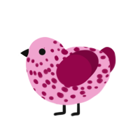 (unnamed), a pink and maroon chicken with a speckle pattern