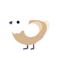 Gloria, a beige and cream chicken with a head pattern