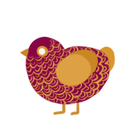 (unnamed), a maroon and orange chicken with a double-lace pattern
