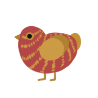 Honey, a red and gold chicken with a bar pattern