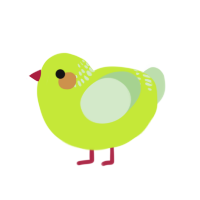 (unnamed), a lime and gluppy chicken with a neck-band pattern