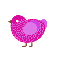 (unnamed), a fuchsia and orchid chicken with a lace pattern