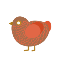 Pumpkin Spice, a brown and vermilion chicken with a lace pattern