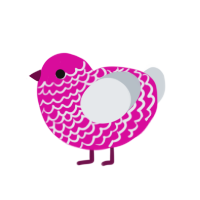 (unnamed), a fuchsia and mist chicken with a lace pattern