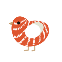 (unnamed), a vermilion and white chicken with a bar pattern