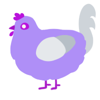 Plum, a lilac and mist chicken