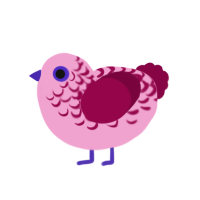 Princess BG, a pink and maroon chicken with a half-lace pattern