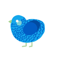 Ocean Depths, a sky and ultramarine chicken with a lace pattern