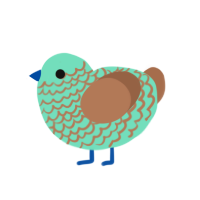 Mint Chocochip, a mint and brown chicken with a lace pattern