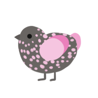 (unnamed), a grey and pink chicken with a speckle pattern