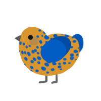 (unnamed), a orange and ultramarine chicken with a speckle pattern