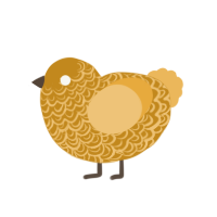 (unnamed), a ochre and honey chicken with a double-lace pattern