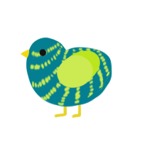 (unnamed), a sea and lime chicken with a bar pattern