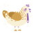 hardboiled, a cream and gold chicken with a half-lace pattern