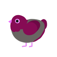 wine stain, a grey and wine chicken with a head pattern