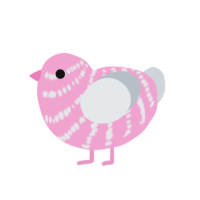 (unnamed), a pink and mist chicken with a bar pattern