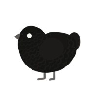 Jeff, a black and sable chicken with a lace pattern
