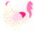 A white and rose chicken with a speckle pattern