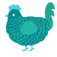 (unnamed), a teal and turquoise chicken with a lace pattern