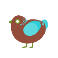 (unnamed), a russet and aqua chicken with a neck-band pattern