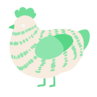 Mint Sage, a cream and spring chicken with a bar pattern