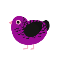 (unnamed), a plum and black chicken with a half-lace pattern