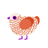 (unnamed), a cream and vermilion chicken with a lace pattern