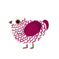 Red Snow Rose, a white and maroon chicken with a lace pattern