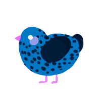Pale berry, a sapphire and tumblr chicken with a speckle pattern