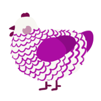 (unnamed), a white and plum chicken with a lace pattern