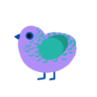 (unnamed), a lilac and turquoise chicken with a half-lace pattern