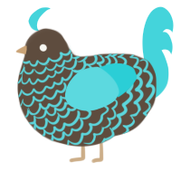 (unnamed), a bark and aqua chicken with a lace pattern