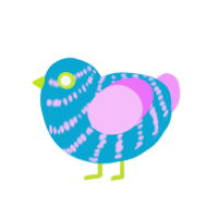 (unnamed), a cerulean and lavender chicken with a bar pattern