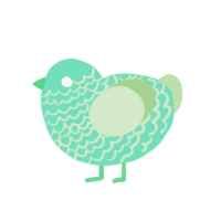 honeydew melon, a mint and gluppy chicken with a lace pattern