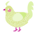 A lemon and apple chicken with a double-lace pattern