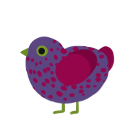 Dante, a overcast and maroon chicken with a speckle pattern