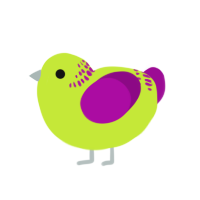 Ethan, a lime and plum chicken with a neck-band pattern