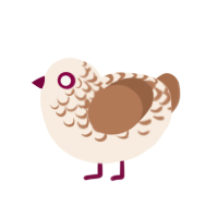 Marble Cake, a cream and brown chicken with a half-lace pattern