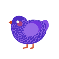 (unnamed), a indigo and blurple chicken with a lace pattern