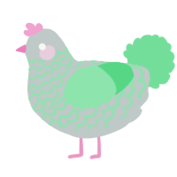 Spearmint, a silver and spring chicken with a lace pattern