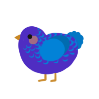 Palette, a indigo and sapphire chicken with a half-lace pattern