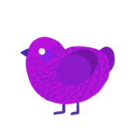 Monkshood, a amethyst and violet chicken with a lace pattern
