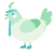 A gluppy and spring chicken with a head pattern