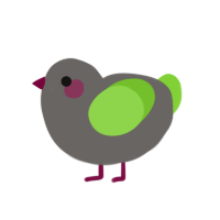 Medley, a grey and grass chicken