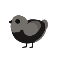 Shei, a sable and grey chicken with a head pattern