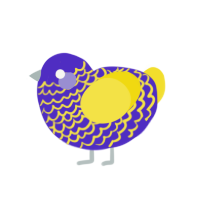 (unnamed), a indigo and yellow chicken with a lace pattern