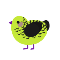 DANGER, a lime and sable chicken with a half-lace pattern