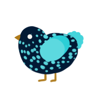 Algae, a tumblr and aqua chicken with a speckle pattern