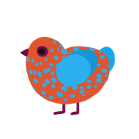 (unnamed), a vermilion and sky chicken with a speckle pattern