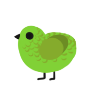 bep bop, a grass and chartreuse chicken with a half-lace pattern